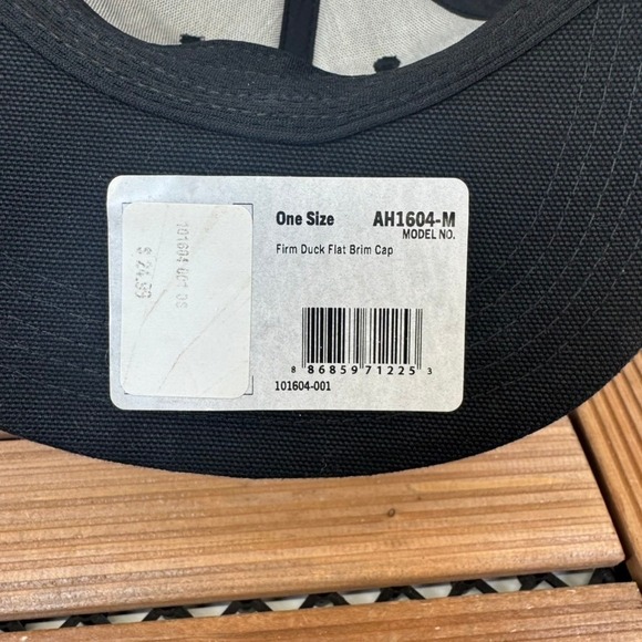 Carhartt Firm Duck Flat Brim Cap Black Force Sweatband One Size AH1604M - Picture 6 of 6